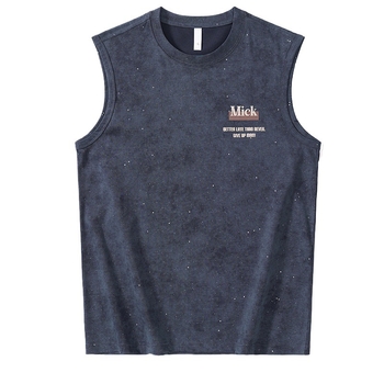 Vesta fără mâneci cu imprimeu Baby's Breath, țesătură subțire din amestec bumbac-poliester (62% bumbac, 38% poliester), croială lejeră, stil de vară