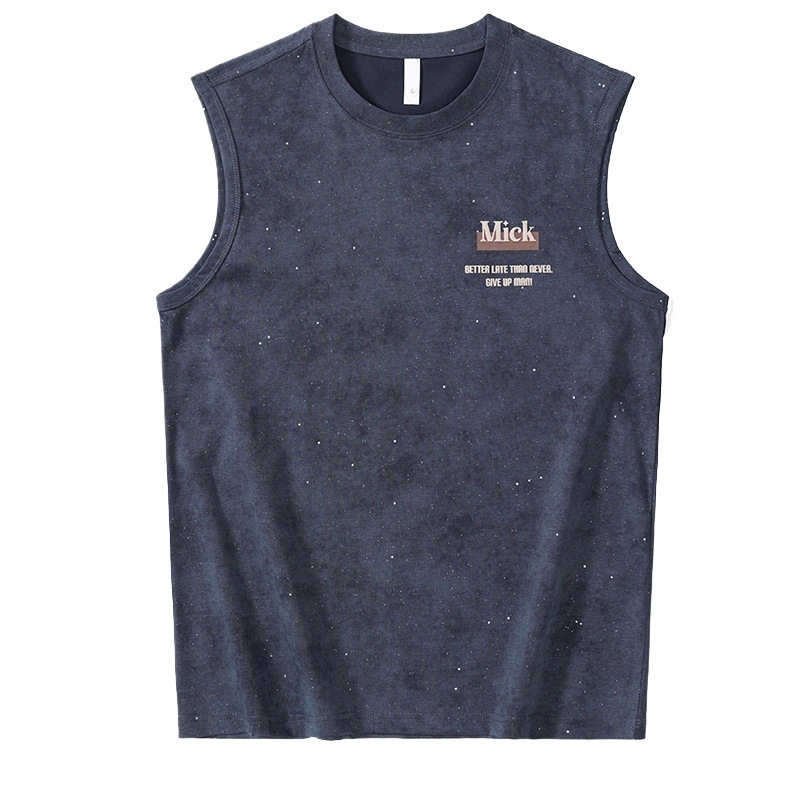 Vesta fără mâneci cu imprimeu Baby's Breath, țesătură subțire din amestec bumbac-poliester (62% bumbac, 38% poliester), croială lejeră, stil de vară