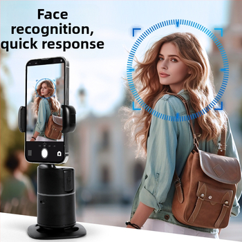 Телефонен стабилизатор с AI автоматично проследяване и лицево разпознаване | пан-tilt, Bluetooth дистанционно, настолен държач за лайв стрийминг