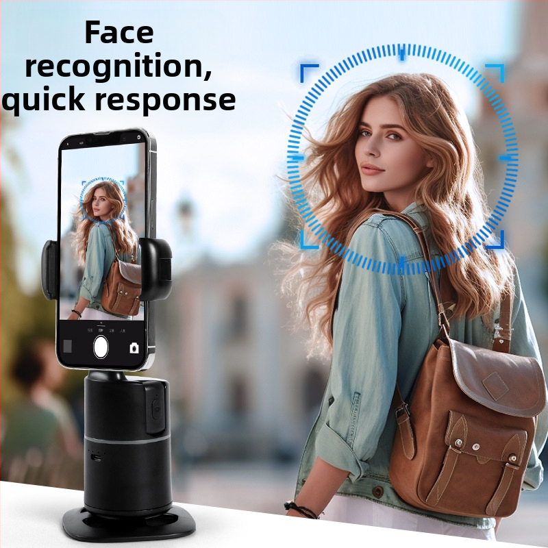 Телефонен стабилизатор с AI автоматично проследяване и лицево разпознаване | пан-tilt, Bluetooth дистанционно, настолен държач за лайв стрийминг