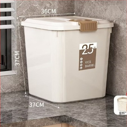 Japanskog stila plastična posuda za skladištenje riže i brašna, zatvara se i otporna na vlagu, s mogućnošću evidentiranja datuma