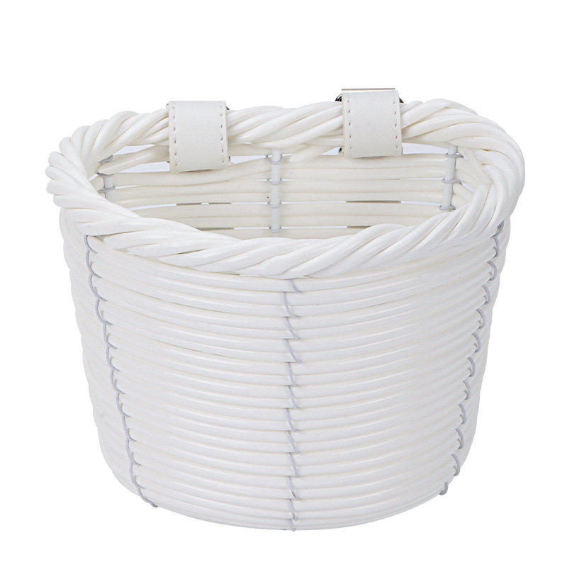 Coș de depozitare împletit pentru trotinete și biciclete pentru copii – imitație de ratan, din plastic, model 202410291, stil vintage