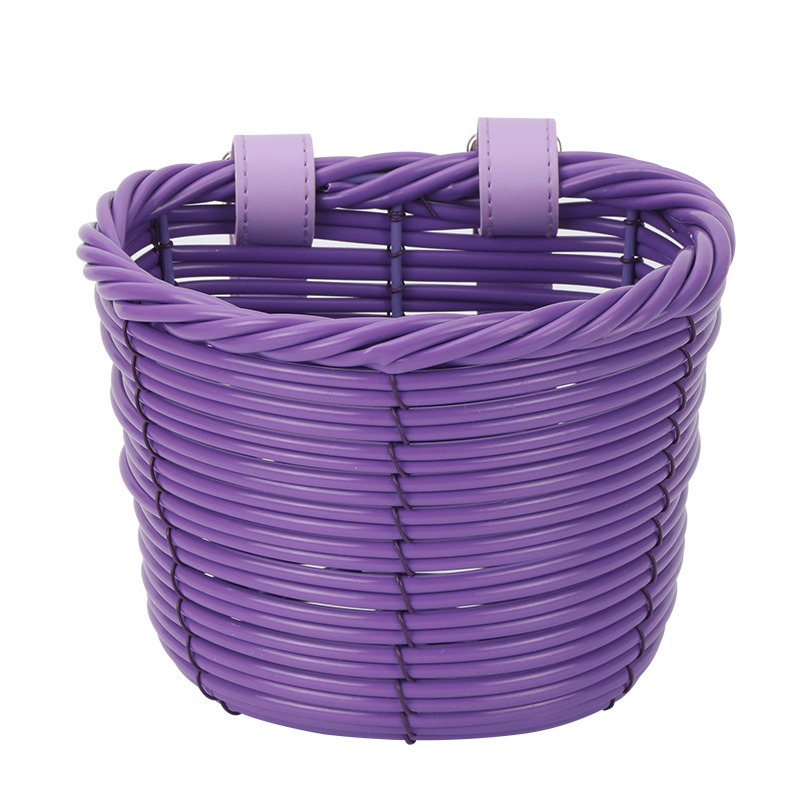 Coș de depozitare împletit pentru trotinete și biciclete pentru copii – imitație de ratan, din plastic, model 202410291, stil vintage