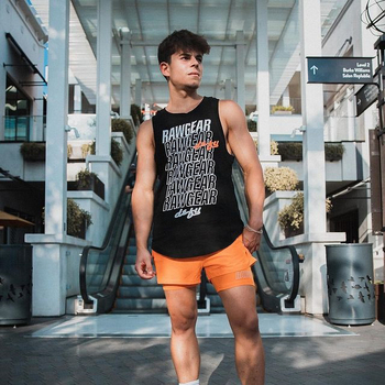 RAWGEAR Ανδρικό αθλητικό γιλέκο για γυμναστική και τρέξιμο, διαπνέον βαμβακερό ύφασμα (Υλικό: 95% Βαμβακί; Λειτουργία: Αθλητικό Fitness; Φύλο: Άνδρας; Σεζόν: Καλοκαίρι)