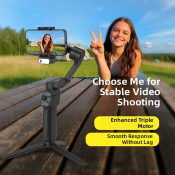 L9Lite триосен мобилен стабилизатор за телефон с AI модул и проследяване на лице