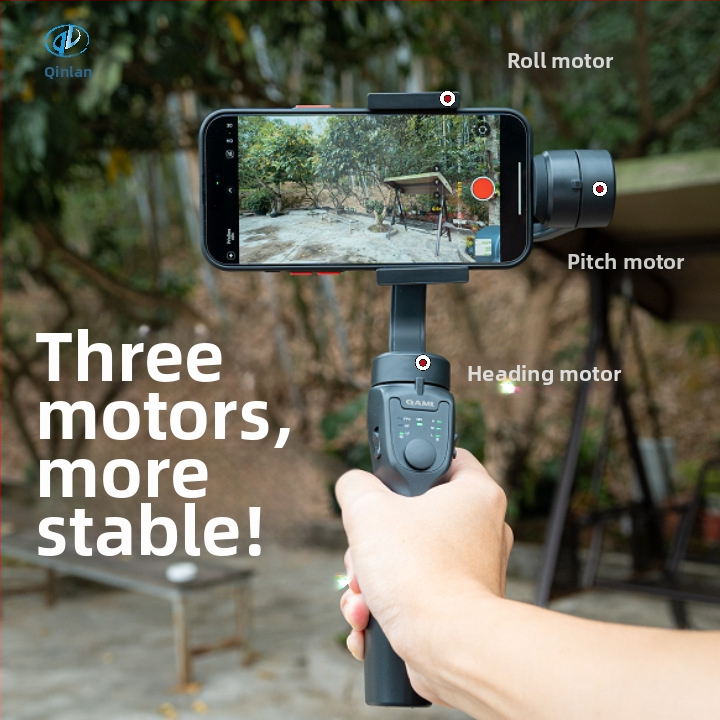 F8 трие-осов ръчен стабилизатор за мобилни телефони, ABS корпус, Bluetooth поддръжка, без дистанционно, персонализация