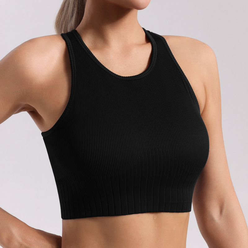 Sportski grudnjak s fiksnim košaricama, puni košarice, racerback, brzo sušeća tkanina, najlon 90% / Spandex podstava 10%