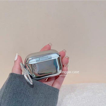 Husă de protecție AirPods, TPU material, finisaj electroplating, portabilă și universală, compatibilă cu AirPods 1/2, AirPods Pro și AirPods 3, design inimă 3D