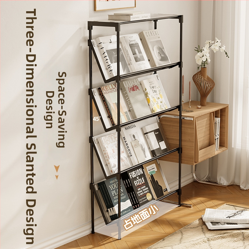 Naklonený kovový viacposchodový regál na topánky pre internát, vstup a chodbu — úsporný priestor, multifunkčný