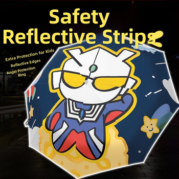 Dječji kišobran s karikaturnim dizajnom, automatsko otvaranje i zatvaranje, poliester tkanina