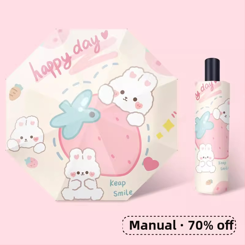 Dječji kišobran s karikaturnim dizajnom, automatsko otvaranje i zatvaranje, poliester tkanina