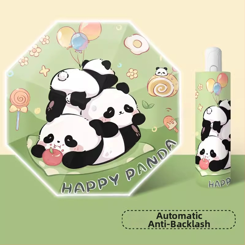 Dječji kišobran s karikaturnim dizajnom, automatsko otvaranje i zatvaranje, poliester tkanina