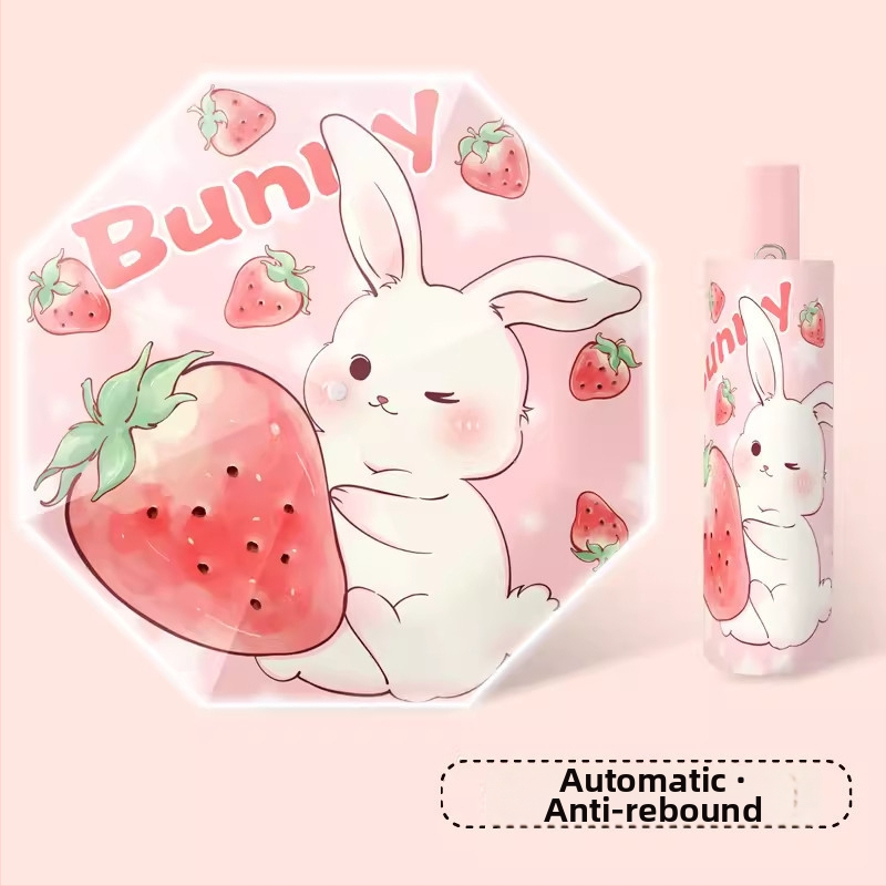 Dječji kišobran s karikaturnim dizajnom, automatsko otvaranje i zatvaranje, poliester tkanina