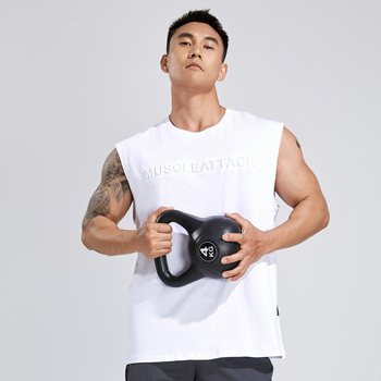 Ανδρικό αμάνικο προπονητικό γιλέκο από βαμβάκι, με φαρδιούς ώμους, γρήγορο στέγνωμα, κατάλληλο για τρέξιμο και ποδηλασία.