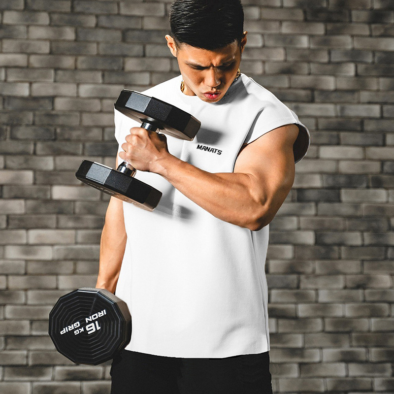 Ανδρικό γιλέκο γυμναστικής χωρίς μανίκια, διαπνεόμενο μείγμα ινών, 5% ελαστάν, καλοκαίρι, ενήλικος άνδρας