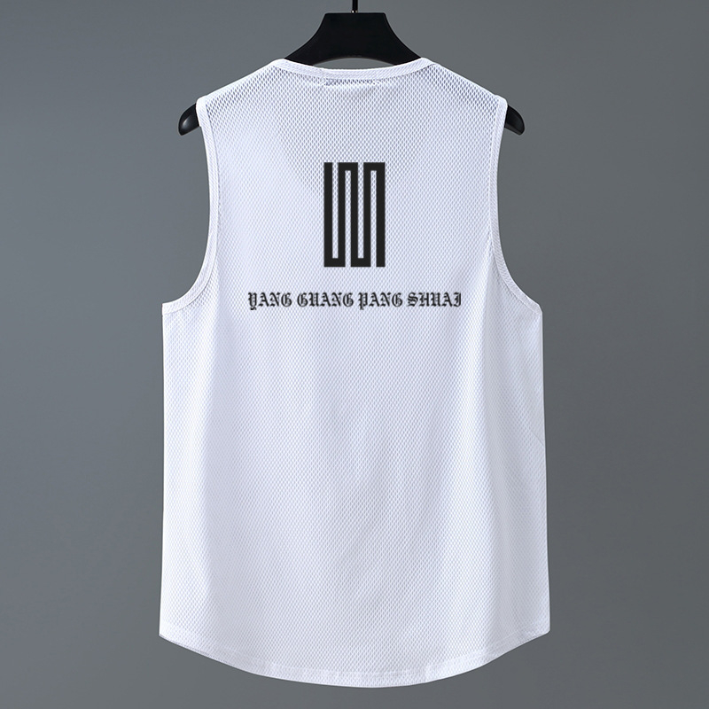 Lagan bezrukavni T-shirt top, najlon mrežasta tkanina Ice-silk, 84% najlona, brzo suši, za ljeto, sport