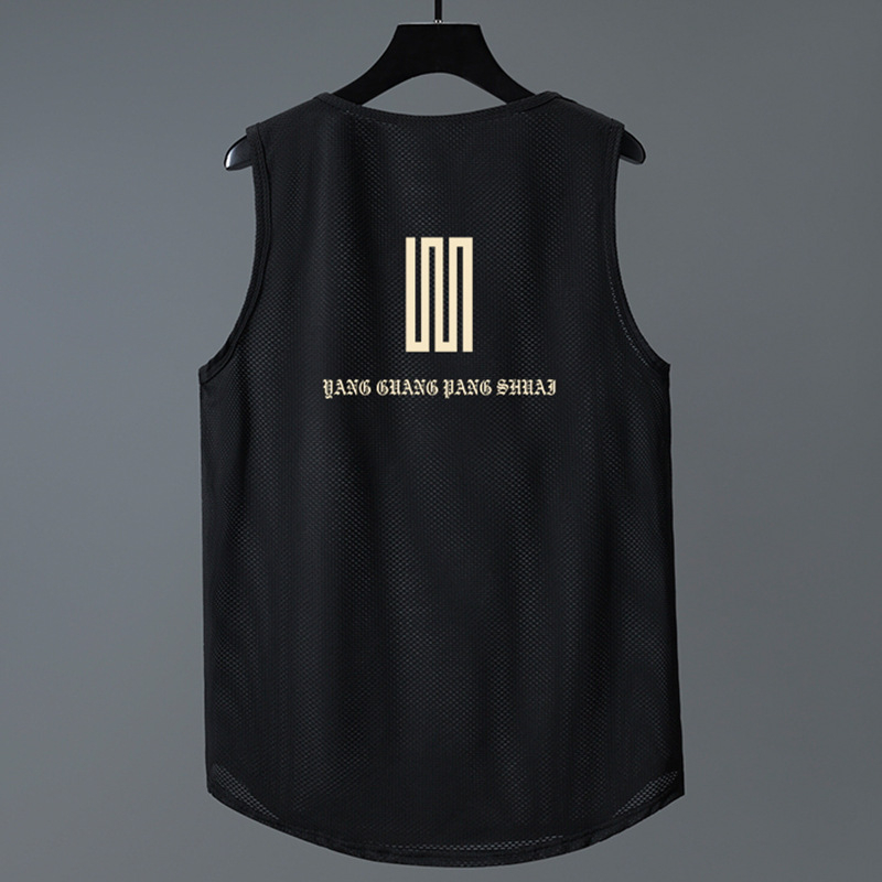 Lagan bezrukavni T-shirt top, najlon mrežasta tkanina Ice-silk, 84% najlona, brzo suši, za ljeto, sport