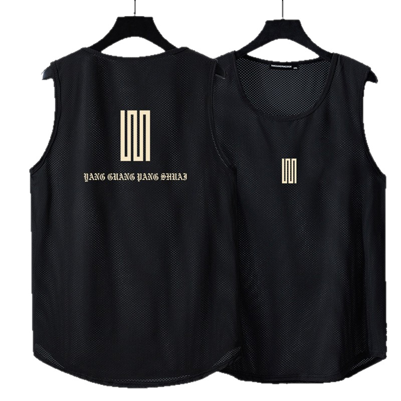Lagan bezrukavni T-shirt top, najlon mrežasta tkanina Ice-silk, 84% najlona, brzo suši, za ljeto, sport