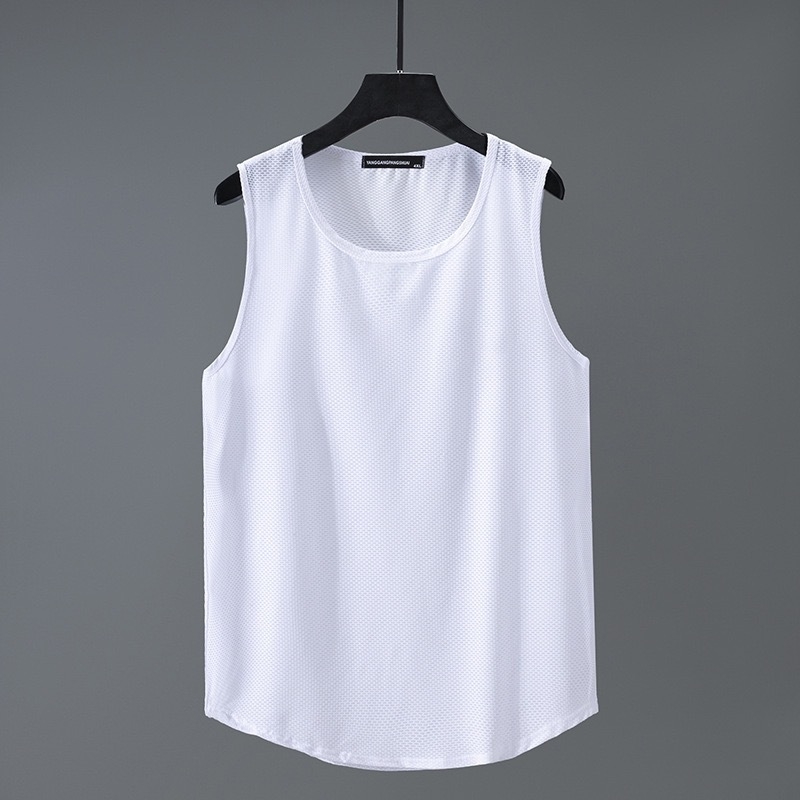 Lagan bezrukavni T-shirt top, najlon mrežasta tkanina Ice-silk, 84% najlona, brzo suši, za ljeto, sport