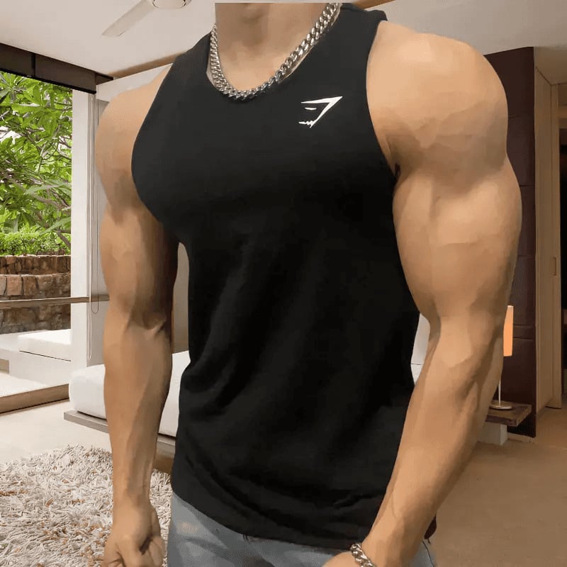 Αθλητικό γιλέκο με γρήγορο στέγνωμα 100% πολυεστέρας, σχέδιο με γράμματα, καλοκαιρινό μοντέλο για ενήλικες άνδρες, ιδανικό για τρέξιμο