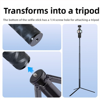 Selfie stick extins pentru DJI Pocket 3, 5 secțiuni, aliaj de aluminiu și ABS, compatibil universal, greutate maximă sub 2 kg