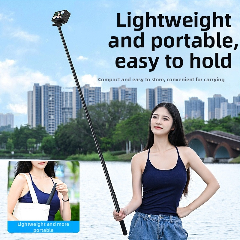Selfie stick extins pentru DJI Pocket 3, 5 secțiuni, aliaj de aluminiu și ABS, compatibil universal, greutate maximă sub 2 kg
