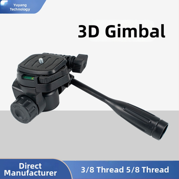 Trojrozmerná gimbal hlava pre fotografovanie a videá s platňou pre rýchle uvoľnenie, pre telefón a fotoaparát, univerzálny statív, uchytenie: 3/8, 1/4, 5/8 palca; 360° otáčanie, horizontálne 180°, vertikálne 90°, hmotnosť 270 g