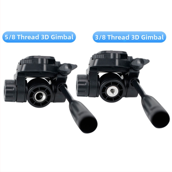 Trojrozmerná gimbal hlava pre fotografovanie a videá s platňou pre rýchle uvoľnenie, pre telefón a fotoaparát, univerzálny statív, uchytenie: 3/8, 1/4, 5/8 palca; 360° otáčanie, horizontálne 180°, vertikálne 90°, hmotnosť 270 g