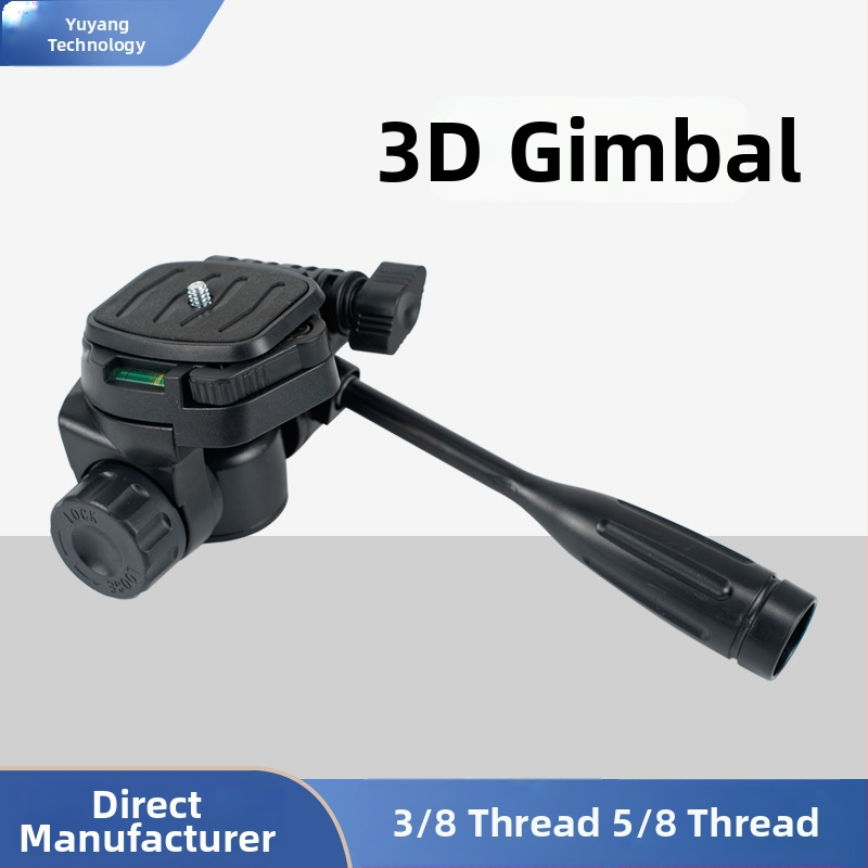Trojrozmerná gimbal hlava pre fotografovanie a videá s platňou pre rýchle uvoľnenie, pre telefón a fotoaparát, univerzálny statív, uchytenie: 3/8, 1/4, 5/8 palca; 360° otáčanie, horizontálne 180°, vertikálne 90°, hmotnosť 270 g