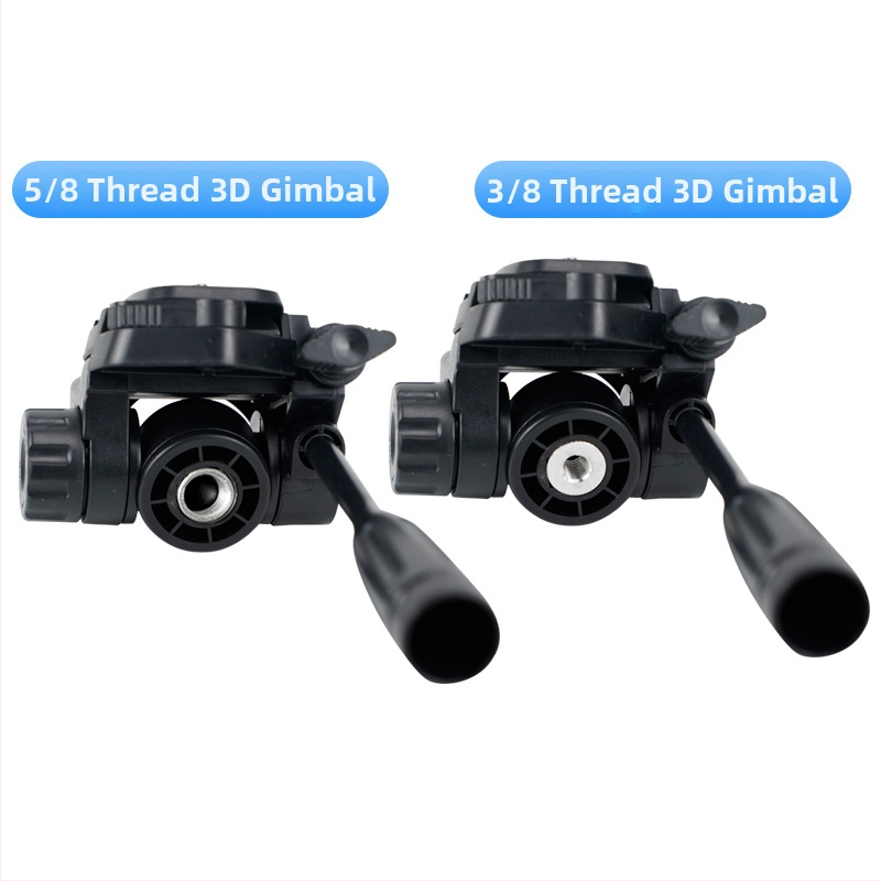 Trojrozmerná gimbal hlava pre fotografovanie a videá s platňou pre rýchle uvoľnenie, pre telefón a fotoaparát, univerzálny statív, uchytenie: 3/8, 1/4, 5/8 palca; 360° otáčanie, horizontálne 180°, vertikálne 90°, hmotnosť 270 g
