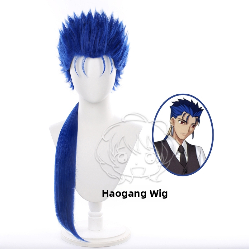 Cu Chulainn cosplay paróka Fate Stay Night Lancer, hosszú haj, hőálló szál, anime stílus