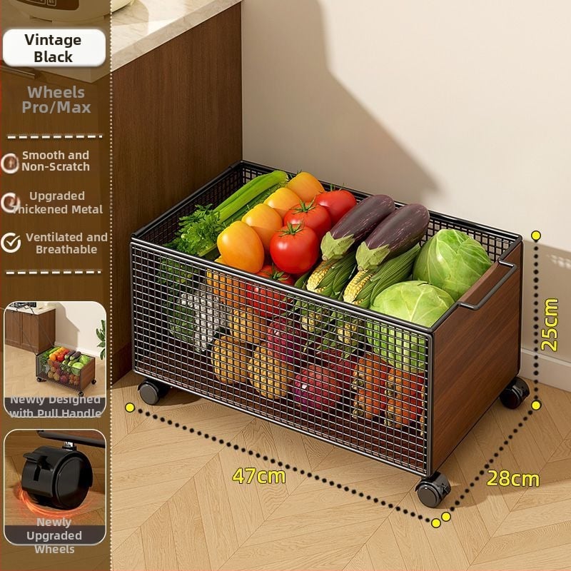 Căruț mobil de depozitare sub birou cu roți, cadru din fier, 1 etaj, organizator multifuncțional pentru studiu și living