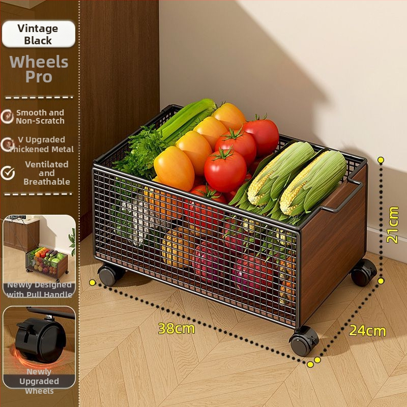 Căruț mobil de depozitare sub birou cu roți, cadru din fier, 1 etaj, organizator multifuncțional pentru studiu și living