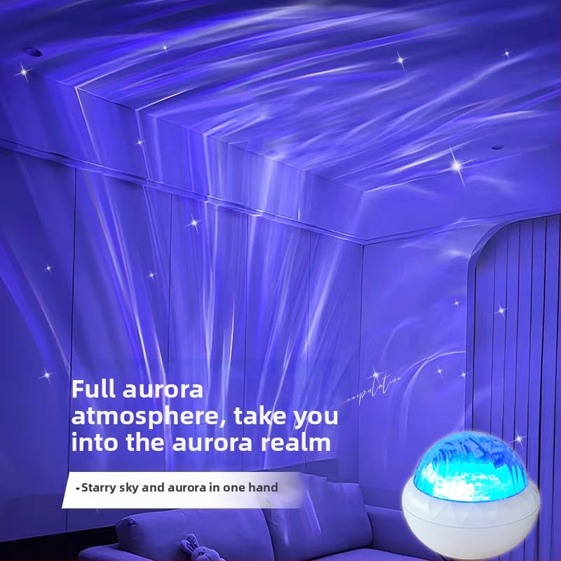 Projekt polarne svjetlosti sa zvjezdanim nebom, rotirajuća stolna noćna lampa, USB napajanje, 5V, daljinski upravljač
