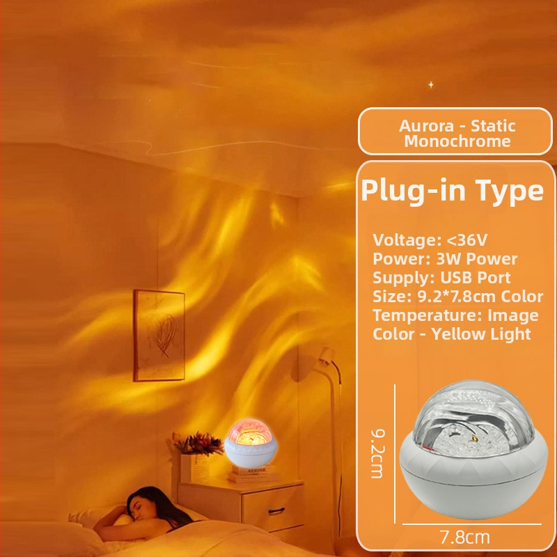 Projekt polarne svjetlosti sa zvjezdanim nebom, rotirajuća stolna noćna lampa, USB napajanje, 5V, daljinski upravljač