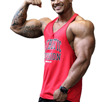 Ανδρικό βαμβακερό τοπ χωρίς μανίκια με εκτύπωση, χαλαρή εφαρμογή, στρογγυλή λαιμόκοψη, καλοκαίρι