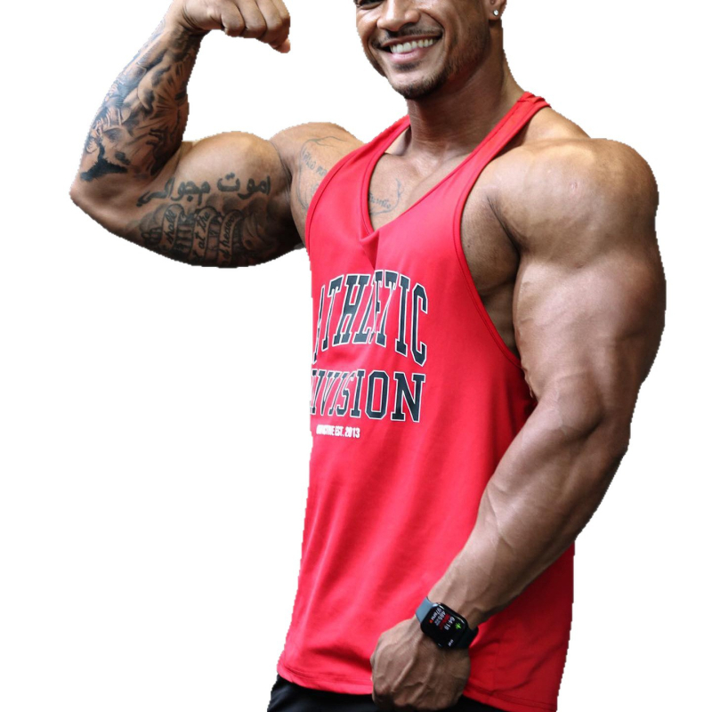 Ανδρικό βαμβακερό τοπ χωρίς μανίκια με εκτύπωση, χαλαρή εφαρμογή, στρογγυλή λαιμόκοψη, καλοκαίρι