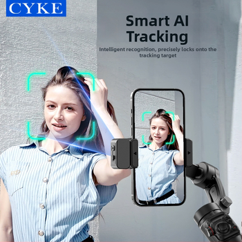 Cyke6 триосен стабилизатор за смартфон с проследяване на лице, държач за телефон за стрийминг на живо, настолен разтегателен стабилизатор с дистанционно управление