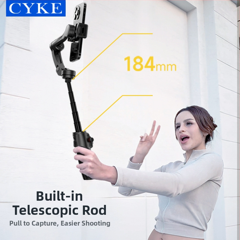 Cyke6 триосен стабилизатор за смартфон с проследяване на лице, държач за телефон за стрийминг на живо, настолен разтегателен стабилизатор с дистанционно управление