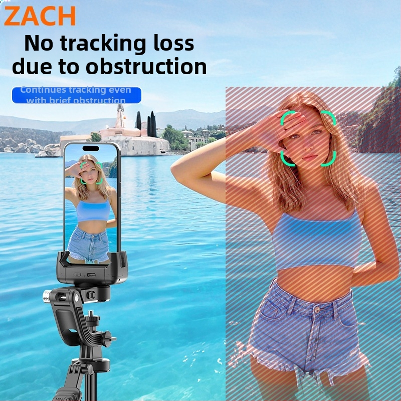 ZACH мобилен стабилизатор за мобилен телефон, модел C16, ABS и алуминиева сплав, Bluetooth поддръжка, дистанционно управление
