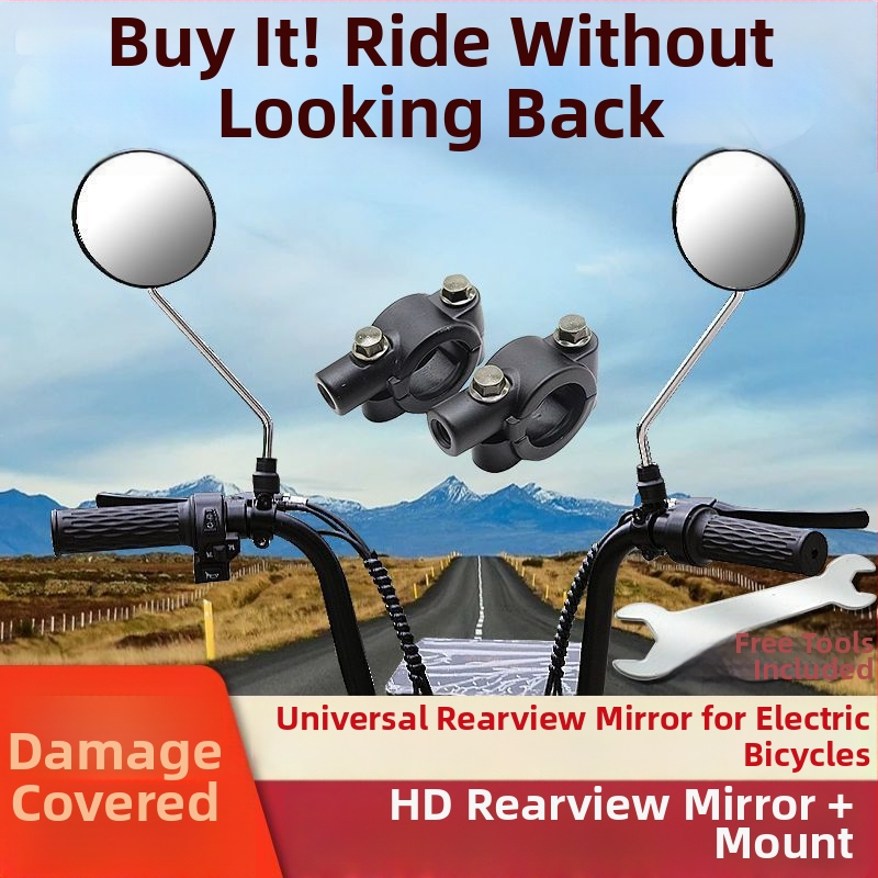 Zadné zrkadlo pre elektrické vozidlá a motocykle, kruhového tvaru, univerzálna kompatibilita pre dvojkolesové vozidlá
