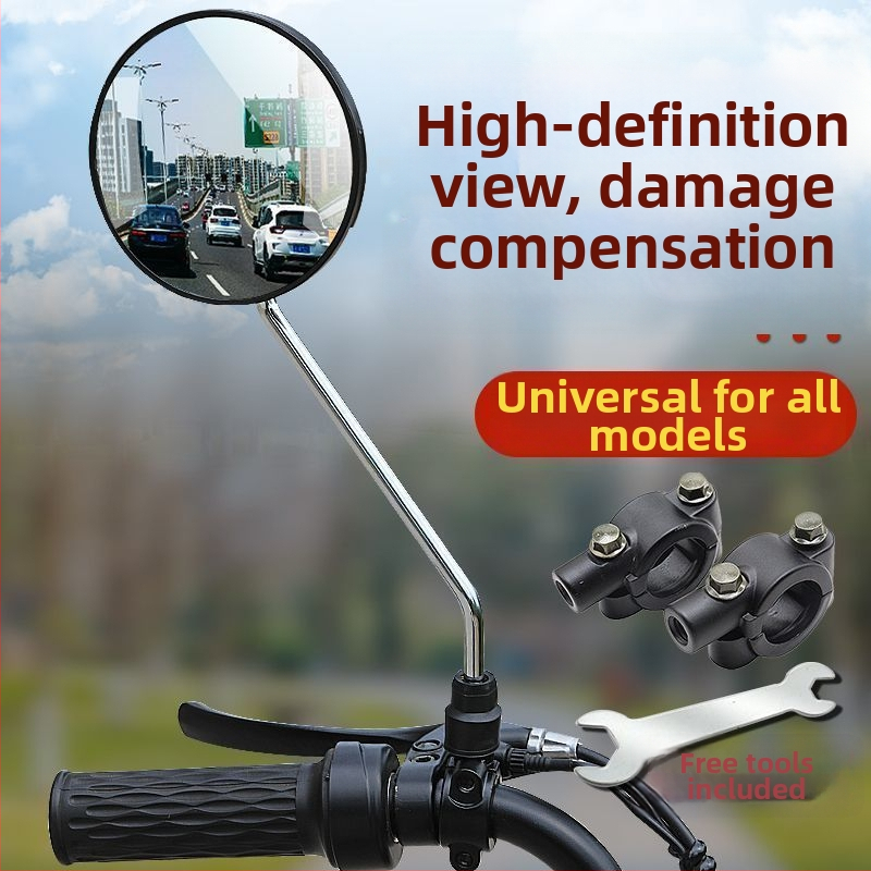 Zadné zrkadlo pre elektrické vozidlá a motocykle, kruhového tvaru, univerzálna kompatibilita pre dvojkolesové vozidlá
