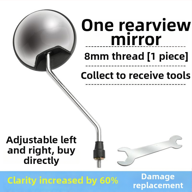 Zadné zrkadlo pre elektrické vozidlá a motocykle, kruhového tvaru, univerzálna kompatibilita pre dvojkolesové vozidlá