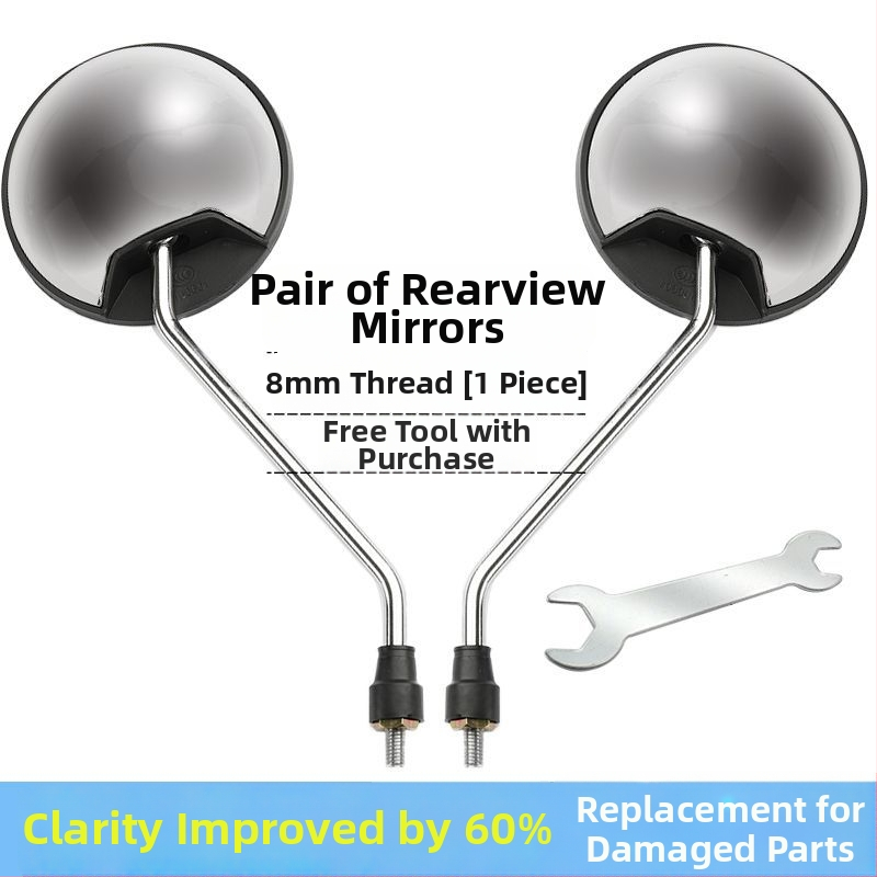 Zadné zrkadlo pre elektrické vozidlá a motocykle, kruhového tvaru, univerzálna kompatibilita pre dvojkolesové vozidlá