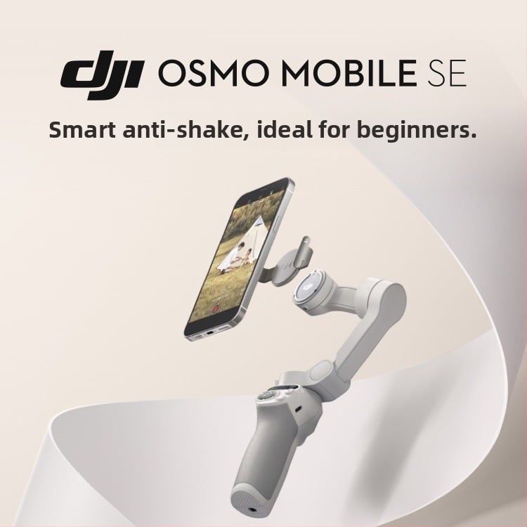 DJI Osmo Mobile SE ръчен 3-осен гимбал – сгъваем стабилизатор, пластмасов корпус, Bluetooth поддръжка, готов за селфи