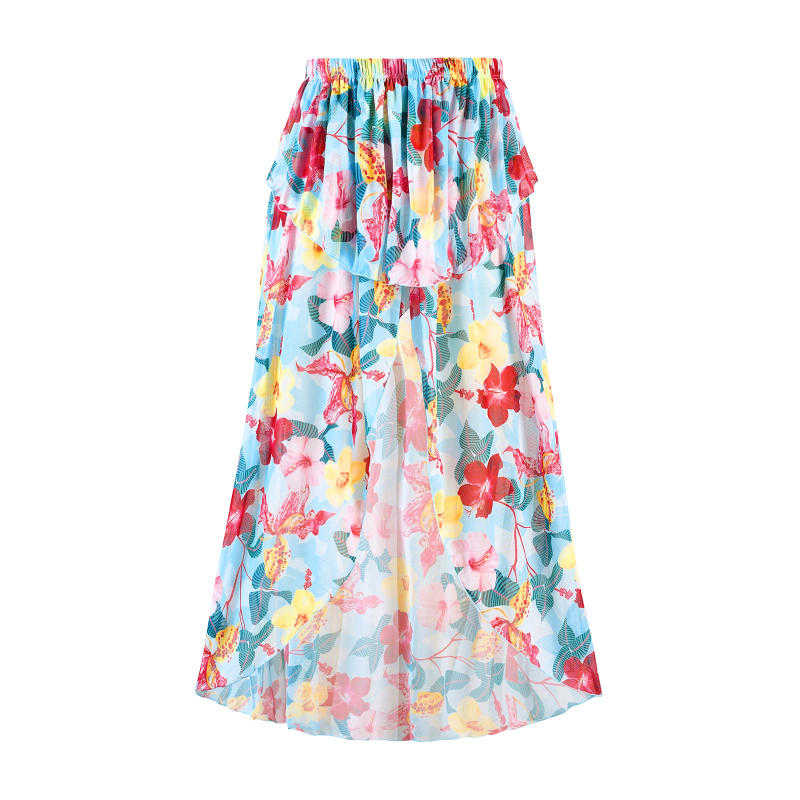 Ženski kupaći s floralnim uzorkom, podijeljeni model sa suknjom oko struka, jastučić za prsa, brzo sušenje poliester, podstava od spandexa, bez čelične potpore