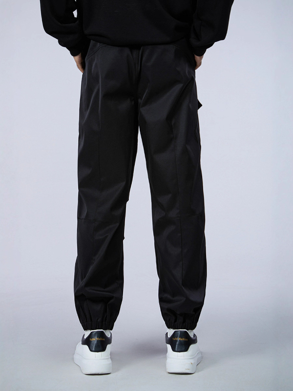 Muške cargo jogger hlače s višestrukim džepovima, srednji pojas, vezanje šnonom, poliester, svakodnevno nošenje