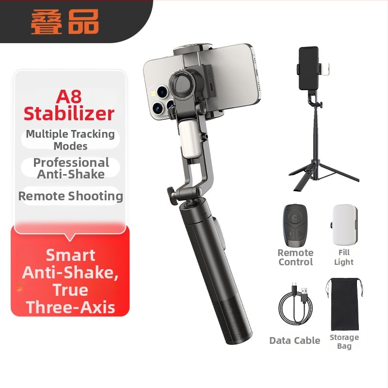 A8 ръчен сгъваем стабилизатор за телефон, едноосен гимбал, Bluetooth и дистанционно