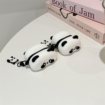 Silikonska futrola za AirPods s dizajnom Panda – injekcijsko oblikovanje, karikaturistički stil, kompatibilna s AirPods 4. generacije i AirPods Pro 2