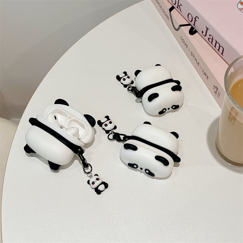 Silikonska futrola za AirPods s dizajnom Panda – injekcijsko oblikovanje, karikaturistički stil, kompatibilna s AirPods 4. generacije i AirPods Pro 2
